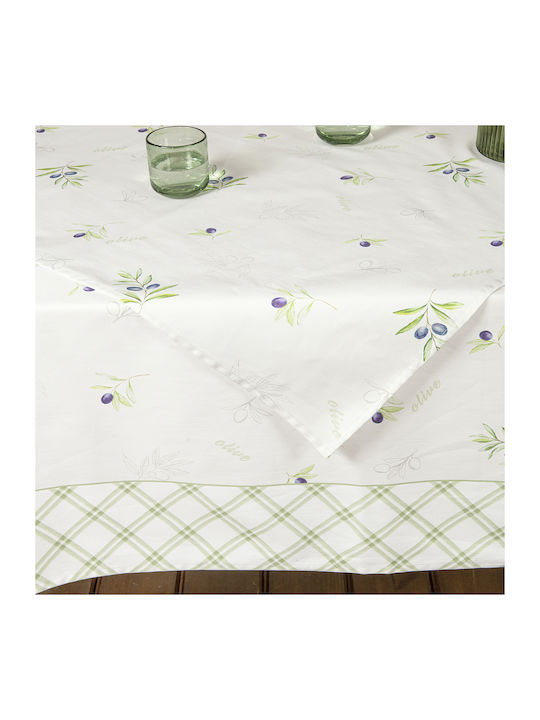 Nima Față de masă Din Bumbac Set Olive Olive 140x140cm