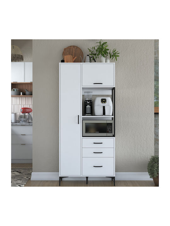 Μπουφές White Ξύλινος White 90x40x198.6cm