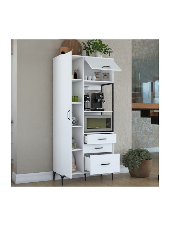 Μπουφές White Ξύλινος White 90x40x198.6cm