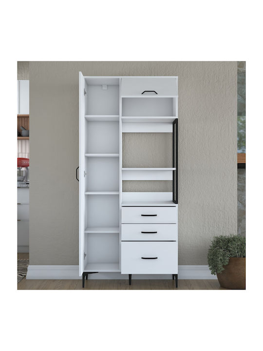 Μπουφές White Ξύλινος White 90x40x198.6cm