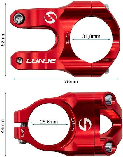 Lunje Handlebar Stem A-head 31.8 Red
