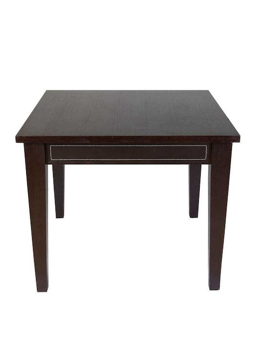 Coffee Τραπέζι Τραπεζαρίας από Μασίφ Ξύλο Wenge 75x75x75εκ.