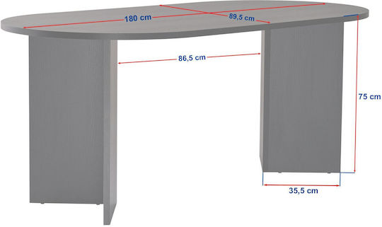 Sablin Маса За Трапезария Дървена Бяла 180x89.5x75см
