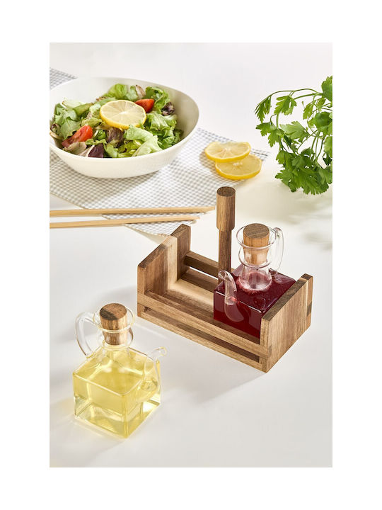 Aithrio Aithrio Öl- und Essigspender-Set Hölzernes mit Fluss 130ml