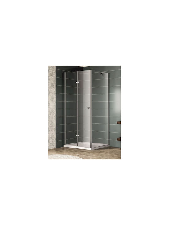 Inter Ceramic Разделител на верандата Душ с Плъзгащи се Врата 200x200см