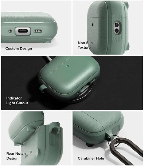 Ringke Onyx Magnetic Hülle Silikon mit Haken in Grün Farbe für Apple AirPods Pro 3