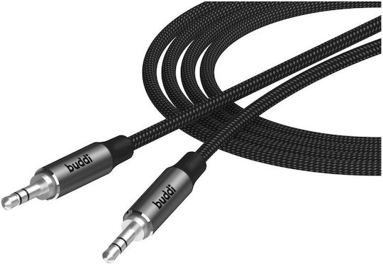 Buddi 3.5mm Male To 3.5mm Male Black 1m Audio Cable With Gold Plated Terminals