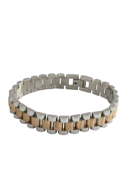 Visetti Men's Steel Gold Plated Bracelet 22cm