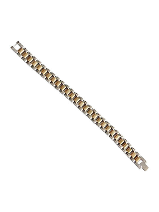 Visetti Men's Steel Gold Plated Bracelet 22cm