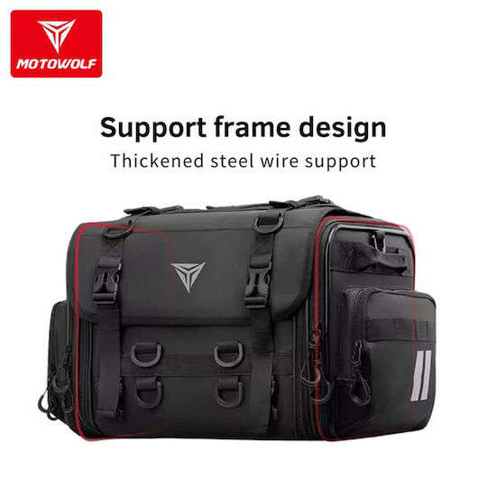 Motowolf Waterproof Motorcycle Tail Bag 60lt Black