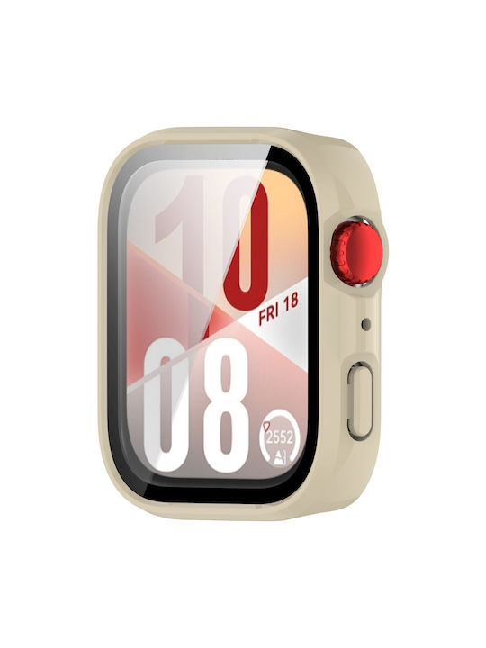 Πλαστική Θήκη με Τζαμάκι σε Μπεζ χρώμα για Huawei Watch Fit 4