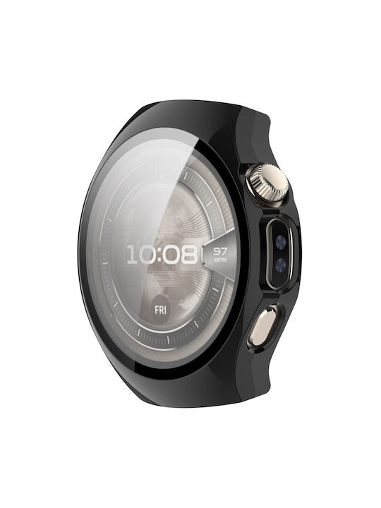 Πλαστική Θήκη με Τζαμάκι σε Μαύρο χρώμα για Huawei Watch 5 - 42mm