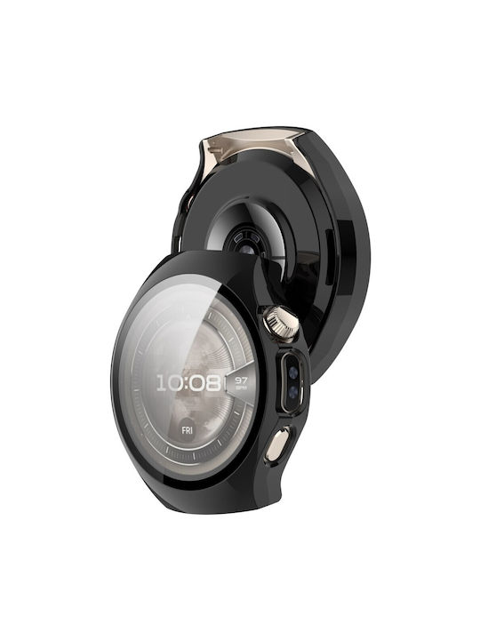 Πλαστική Θήκη με Τζαμάκι σε Μαύρο χρώμα για Huawei Watch 5 - 42mm