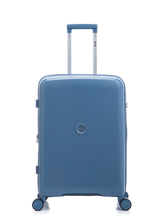 RCM Medium Hard Blue Travel Suitcase with 4 Wheels Height 66cm