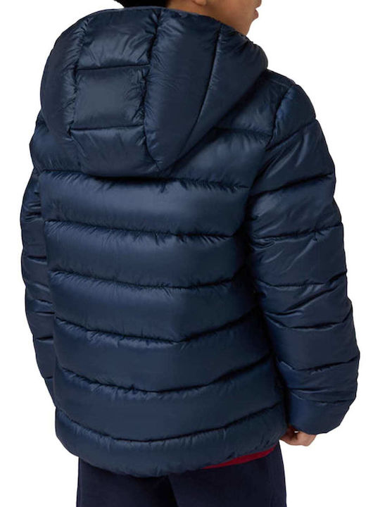 Kids Casual Short Hooded Jacket Blue