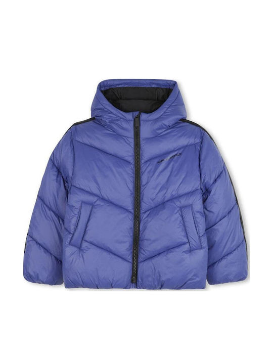 Kinder Steppjacke mit Kapuze Lila