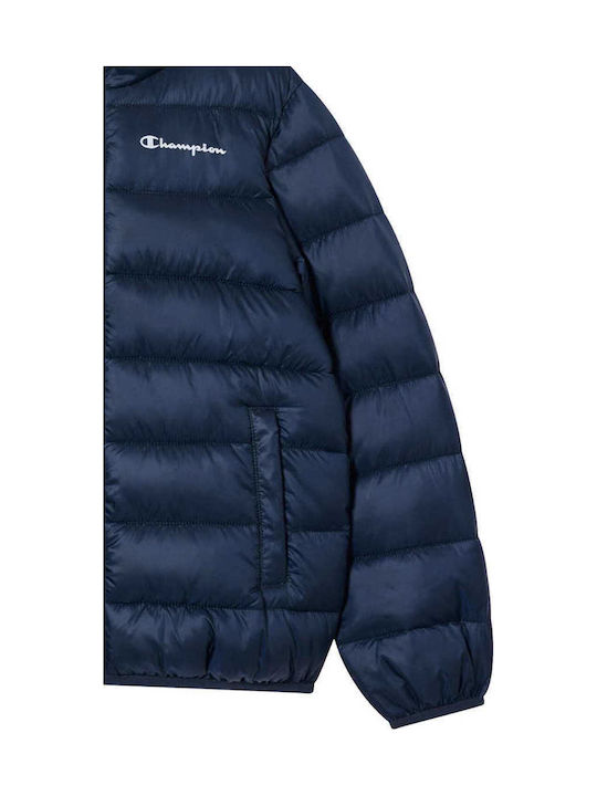Kids Casual Short Hooded Jacket Blue