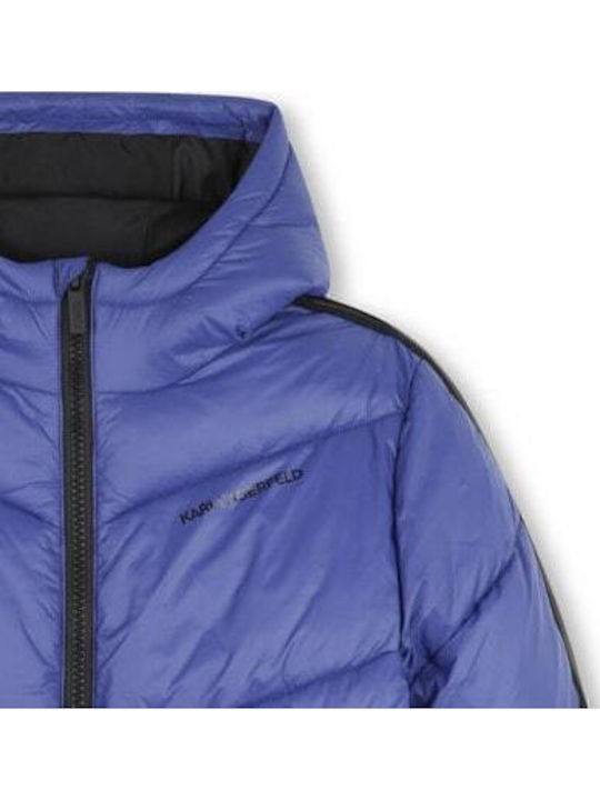 Kinder Steppjacke mit Kapuze Lila