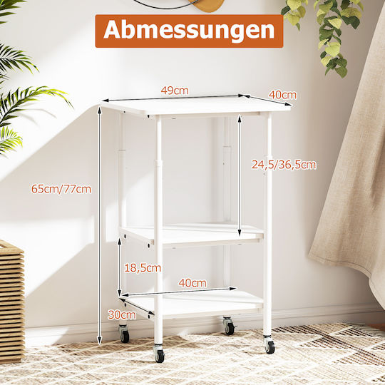 Costway Kitchen Trolley Metallic White