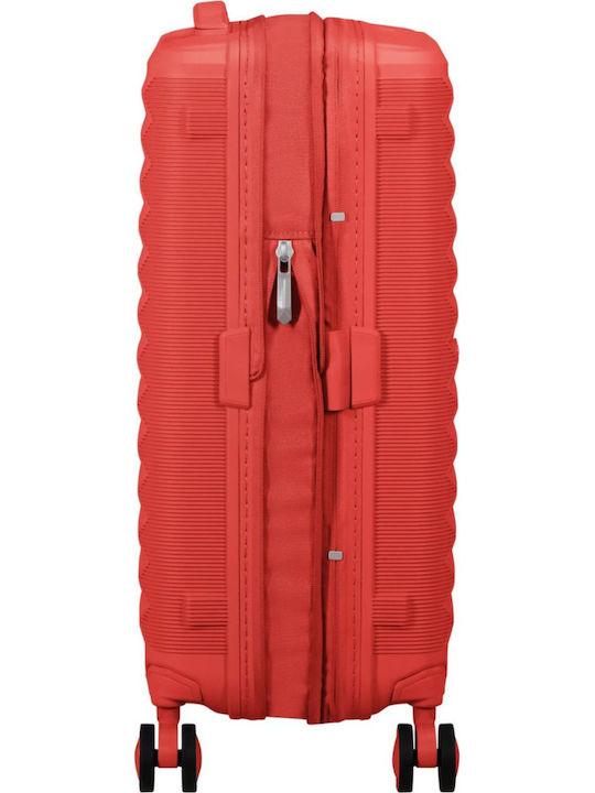 American Tourister Fastforward Cabin Hard Suitcase Sunset Coral with 4 Wheels Height 55cm