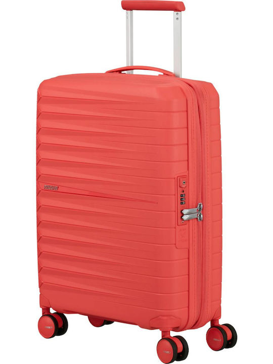 American Tourister Fastforward Cabin Hard Suitcase Sunset Coral with 4 Wheels Height 55cm