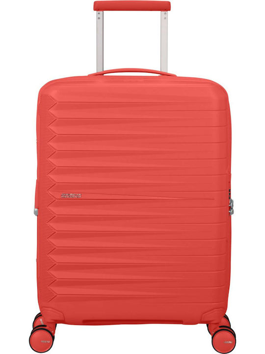 American Tourister Fastforward Cabin Hard Suitcase Sunset Coral with 4 Wheels Height 55cm
