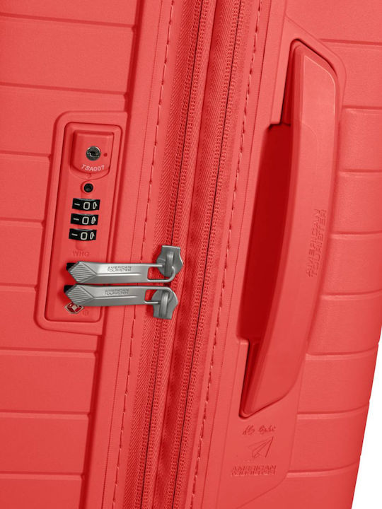 American Tourister Fastforward Cabin Hard Suitcase Sunset Coral with 4 Wheels Height 55cm