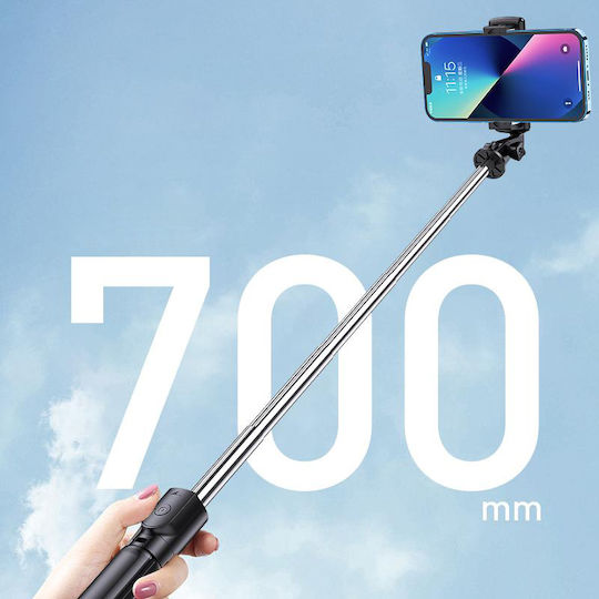 Kakusiga Selfie Stick Trepied pentru Telefon Mobil cu Bluetooth Negru
