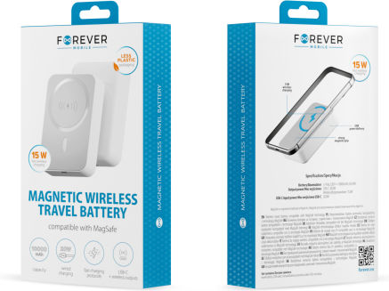Forever MATB-400 Power Bank 10000mAh 15W with USB-C Port White