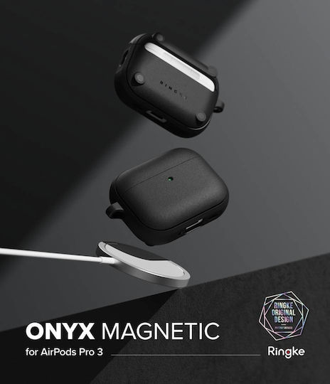 Ringke Onyx Magnetic Hülle Silikon mit Haken in Schwarz Farbe für Apple AirPods Pro 3