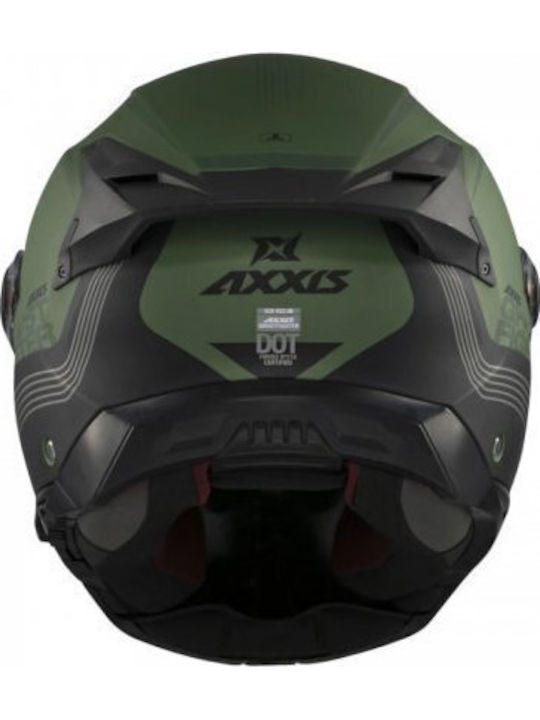 Axxis Ghostfighter C6 Хаки Мат Каска За Мотор Флип Ъп DOT / ECE 22.06 1750гр със Sunvisor