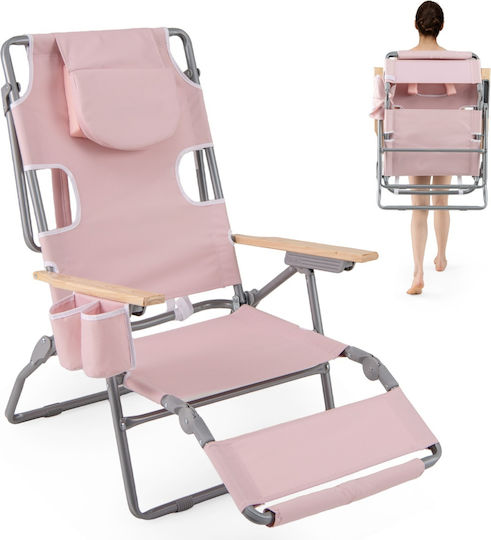 Costway Stuhl Strand Rosa