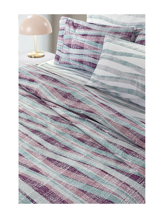 Guy Laroche Bettbezug-Set Baumwolle Übergröße mit 2 Kissenbezügen 225x225 Active Iris