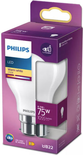 Philips LED Bulb 11W 104mm for Socket B22 and Shape A60 Warm White 1055lm