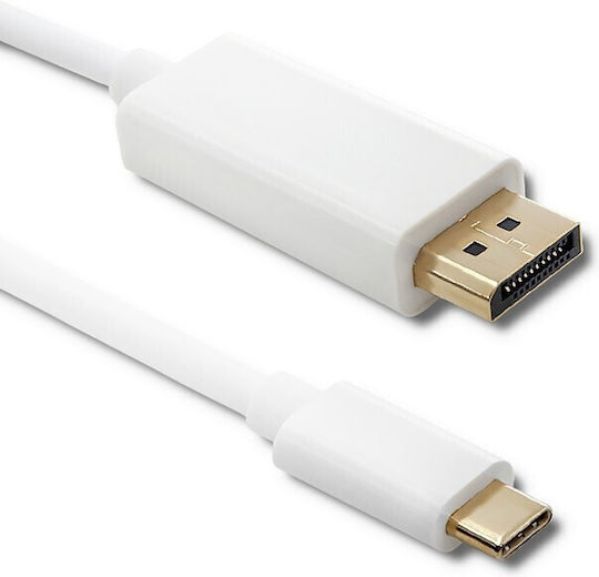 Qoltec USB 3.1 Video Cable USB-C Male - DisplayPort White 1m
