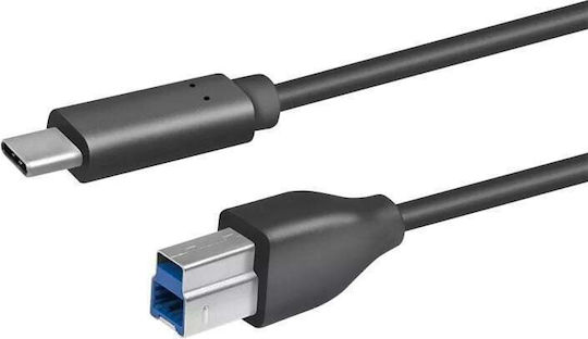LogiLink USB 2.0 Cable USB-C male - USB-B Μαύρο 2m CU0163