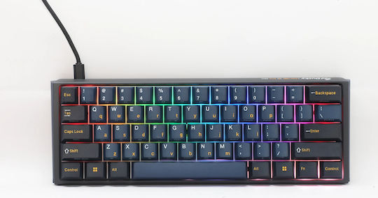 Ducky One 3 Pro Mini Nazca Line Gaming Mechanical Keyboard 60% with Cherry MX2A Speed Silver switches and RGB lighting (English US) Black/Blue
