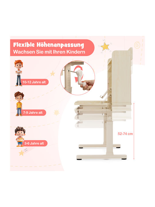 Kinder Schreibtisch aus Melamin Braune 100x60x111-135cm