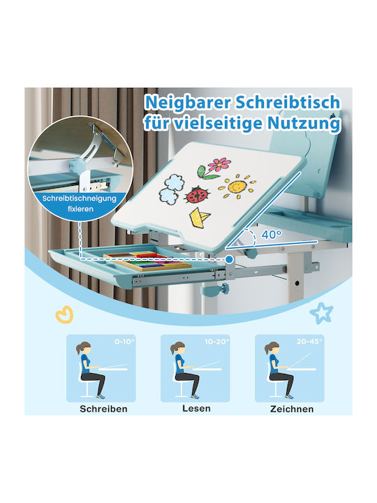 Kinderschreibtisch aus Melamin Blau