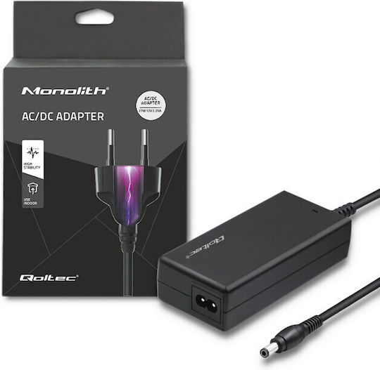 Qoltec AC ADAPTER Универсален Зарядно за лаптоп 27W 12V 2.25Спецификация без Кабел за Захранване