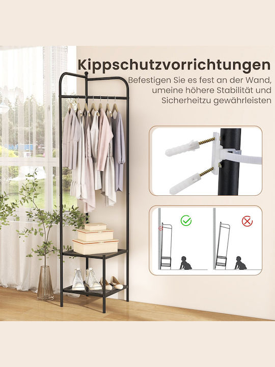 Costway Kleiderständer Schwarz 42.5x42.5x193.5cm