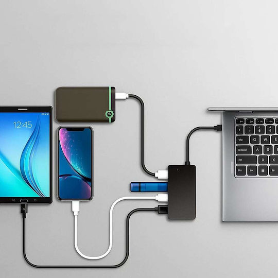 Techsuit USB Hub 4 Ports USB 3.0 with USB-C Connection