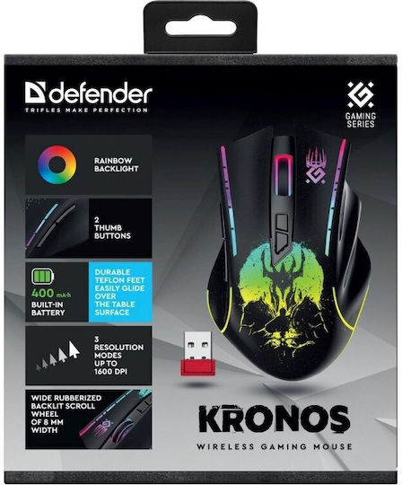 Defender Kronos GM-695 Drahtlos RGB Gaming Gaming Maus Schwarz