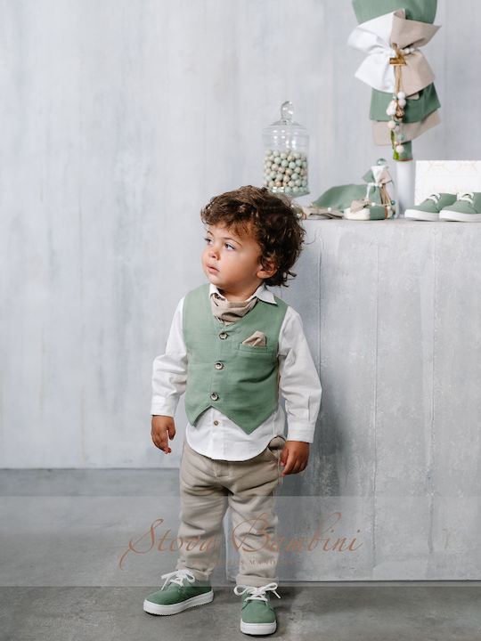 Stova Bambini Boys Baptism Suit with Vest 8pcs Turquoise