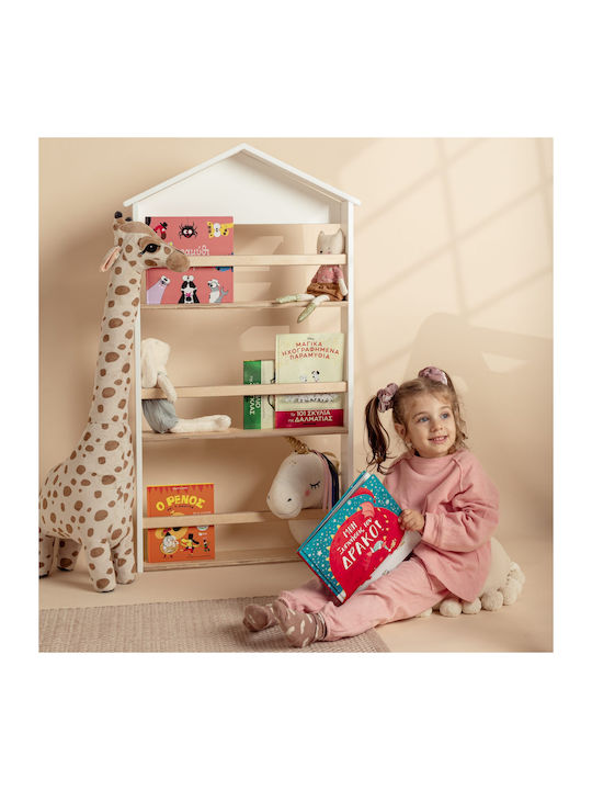 Bibliotecă Perete Lemn Alb 65x115cm