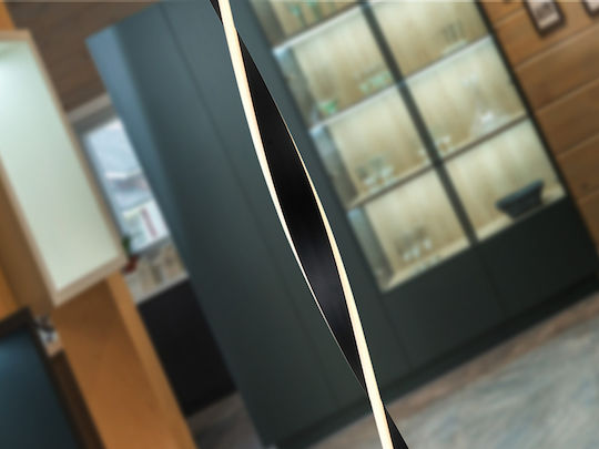 Twist LED Floor Lamp H150xW22cm. with Warm White Light Black