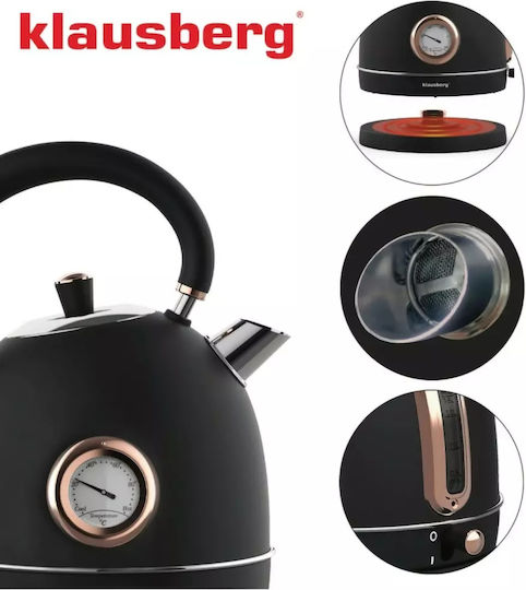 Klausberg Βραστήρας 1.8lt 1850W Μαύρος