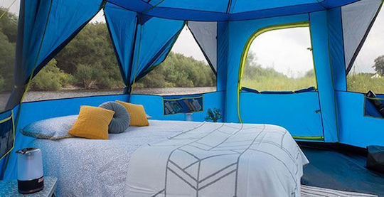 Coleman Octagon 8 Σκηνή Camping Μπλε με Διπλό Πανί 3 Εποχών για 8 Άτομα 396x396x215εκ.
