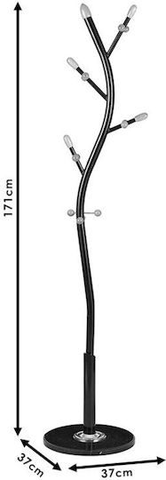 VenCore Metallic Coat Rack Black 37x37x171cm