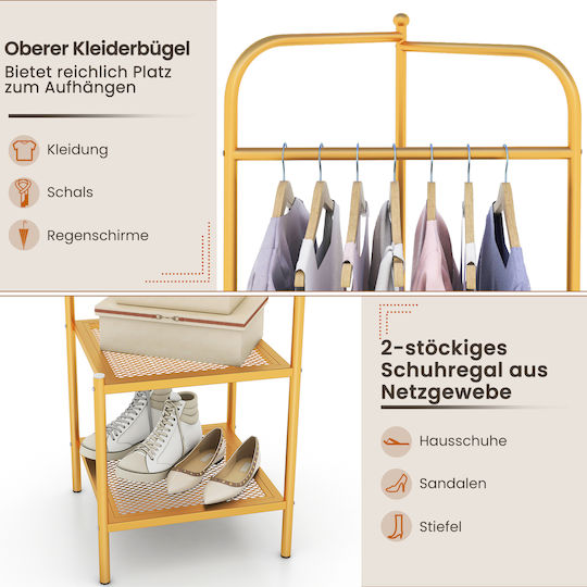 Costway Cuiere de podea Metal Auriu 42.5x42.5x193.5cm
